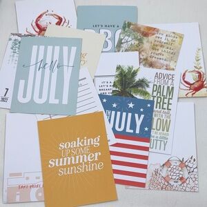 15pc 3 x 4 1/4 inch Assorted Summer-Themed scrapbooking Cards- Double Sided
